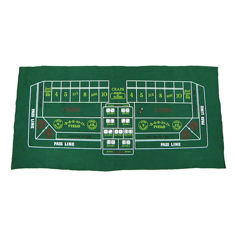 Treasure Gurus Felt Blackjack Craps Table Layout Playing Cards Dice